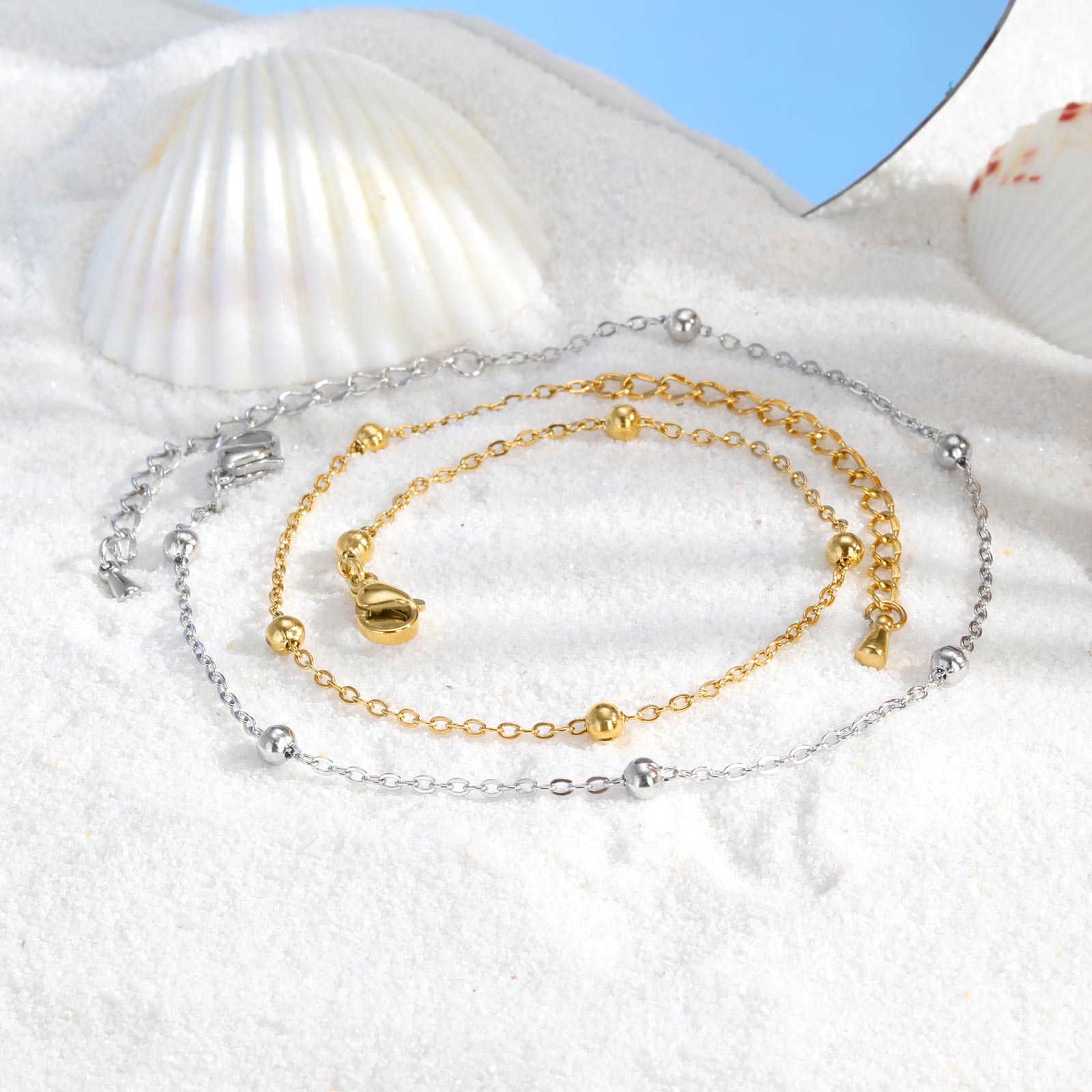 Stainless Steel Beaded Chain A - Jc Jewelry & Watches Photos 评论和价格